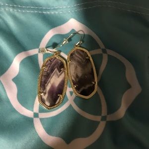 Kendra Scott Purple/White Chevron Elle Earrings